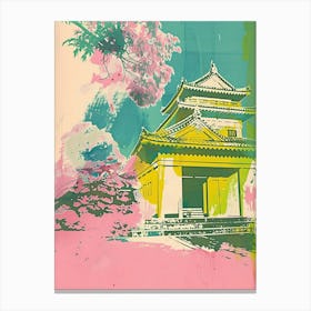 Himeji Japan Duotone Silkscreen 10 Canvas Print