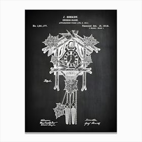 Cuckoo Clock Patent Print Clock Art Cuckoo Clock Poster Clock Art Clock Wall Art Time Piece Cuckoo , Patent Art, Tc1771 Canvas Print