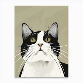 Black And White Cat 36 Canvas Print