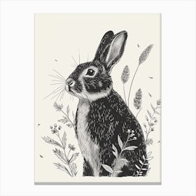 Britannia Petite Blockprint Rabbit Illustration 1 Canvas Print