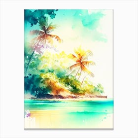 The Cook Islands Cook Islands Watercolour Pastel Tropical Destination Canvas Print