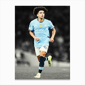 Rico Lewis Of Man City Canvas Print