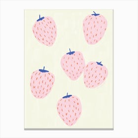 Strawberry Illustration with hidden Typography »FCK NZS« Canvas Print