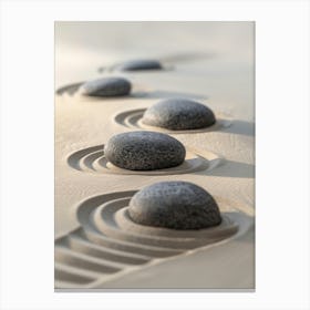 Zen Stones In The Sand 2 Canvas Print