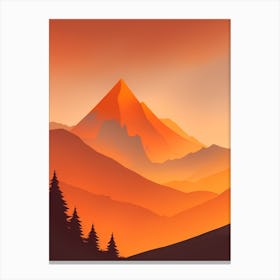 Misty Mountains Vertical Composition In Orange Tone 136 Canvas Print