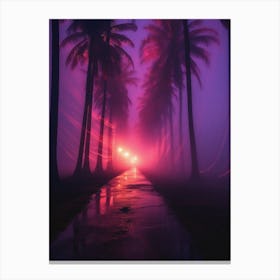 Synthwave Palm Trees Canvas Print