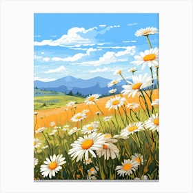 Daisy Wilfflower In A Field In South Western Style (3) Canvas Print