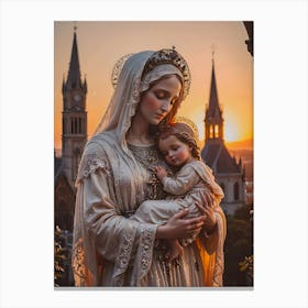 Mother Mary And Baby Jesus Canvas Print
