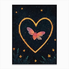 Bee In A Heart Canvas Print