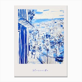 Marseille France 4 Mediterranean Blue Drawing Poster Canvas Print