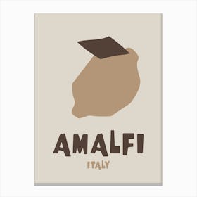 Amalfi Neutral Brown Canvas Print