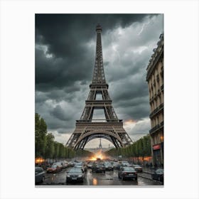 Storm Clouds Over The Eiffel Tower 1 Canvas Print