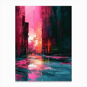 Abstract City | Pixel Art Series 6 Canvas Print