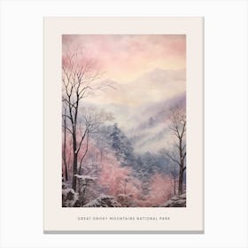 Dreamy Winter National Park Poster  Great Smoky Mountains Nationial Park United States 3 Canvas Print