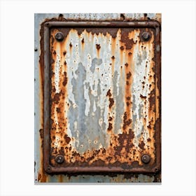 Decades Old Rust Stained Iron Sign Set Against The Industrial Backdrop Characterized By The Wear (1) Toile