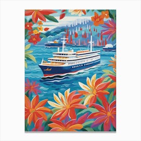 Mediterranean Cruise Ship Vintage 1 Canvas Print