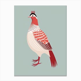 Minimalist Pheasant 7 Illustration Canvas Print