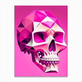 Skull With Geometric Designs 1 Pink Pop Art Canvas Print