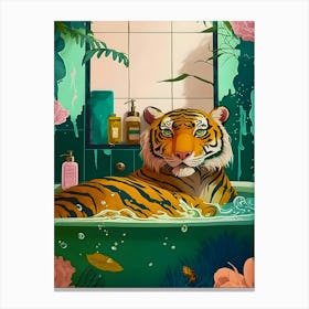 Boho Bathroom Jungle Canvas Print