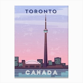 Toronto, Canada — Retro travel minimalist poster Canvas Print