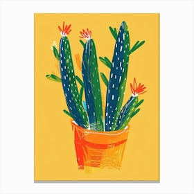 Christmas Cactus Plant Minimalist Illustration 10 Canvas Print