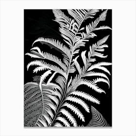 Tassel Fern Linocut Canvas Print