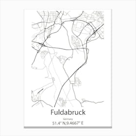 Fuldabruck,Germany Minimalist Map Canvas Print