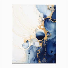 Blue And Gold Abstract Painting 2 Canvas Print