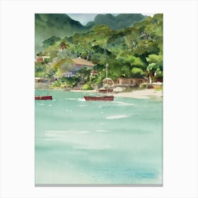 Angra Dos Reis Brazil Watercolour Tropical Destination Canvas Print