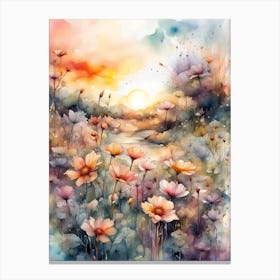 Watercolor Flower Painting Canvas Print