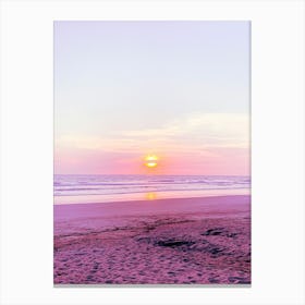 Pink Sunset Beach Canvas Print
