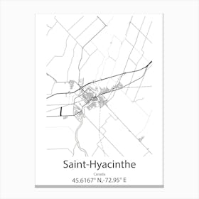 Saint Hyacinthe,Canada Minimalist Map Canvas Print