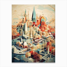 Moscow, Russia, Geometric Illustration 4 Canvas Print