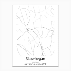 Skowhegan,United States Minimalist Map Lienzo