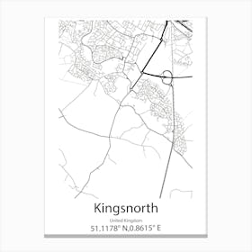 Kingsnorth,United Kingdom Minimalist Map Stampe su tela