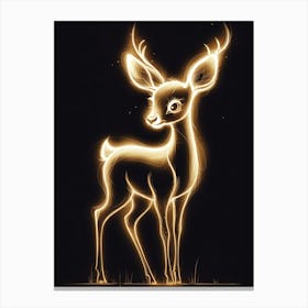 Neon Deer Canvas Print