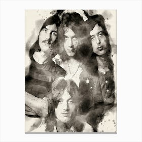 Led Zeppelin Musical Watercolor Canvas Print