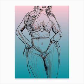 Abstract Geometric Sexy Woman (45) 1 Canvas Print
