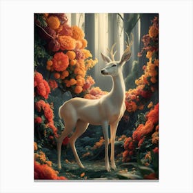 Deer In The Forest 15 Canvas Print