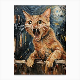 Fantastic Cat Screaming 10 Canvas Print