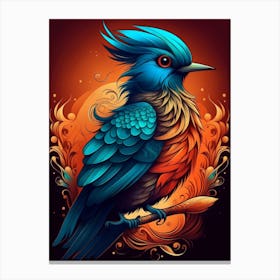 Bird With Blue Feathers Canvas Print