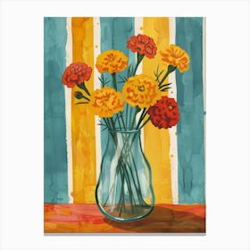 Carnations In A Vase 1 Canvas Print