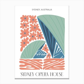 Sydney Opera House, Australia, Travel Poster In Cute Illustration Canvas Print