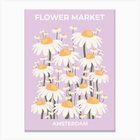 Flower Market Amsterdam Pastel Purple Canvas Print