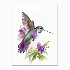 Black Chinned Hummingbird Cute Neon 2 Canvas Print
