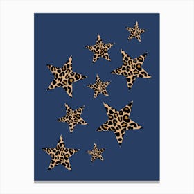 Starry Night Leopard Print Spot Stars Canvas Print