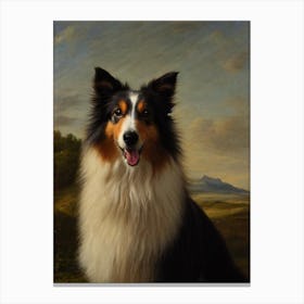 Shetland Sheepdog Renaissance Portrait Oil Painting Canvas Print