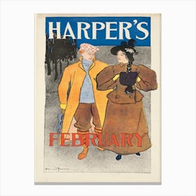 Harper's February, Edward Penfield 1 Canvas Print