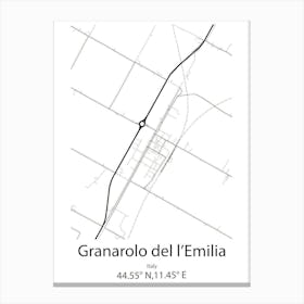 Granarolo Del L Emilia,Italy Minimalist Map Canvas Print