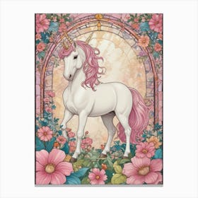 Unicorn In The Garden 1 Canvas Print